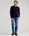 Black Crew Neck Sweater 2-Pack worn with jeans and boots.