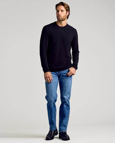 Dressy Crew Neck Sweater - Black