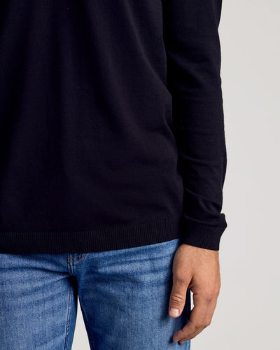 Dressy Crew Neck Sweater - Black