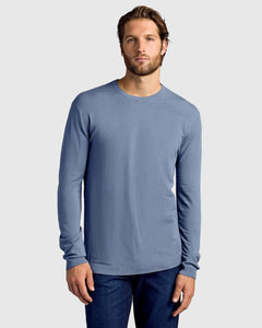 True ClassicFiord Dressy Crew Neck Sweater modeled, slim fit, stylish and functional.