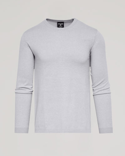 Dressy Crew Neck Sweater - Heather Gray