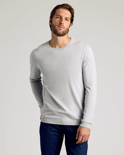 Dressy Crew Neck Sweater - Heather Gray