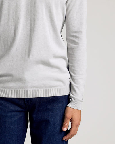 Dressy Crew Neck Sweater - Heather Gray
