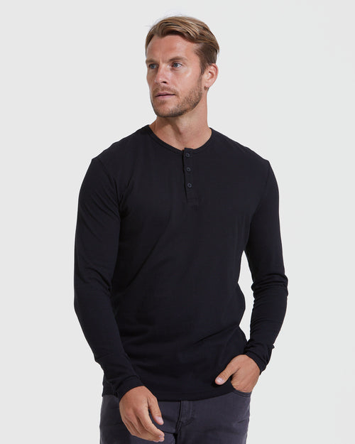 Black Long Sleeve Henley