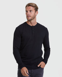 True ClassicEssential Long Sleeve Henley 3-Pack