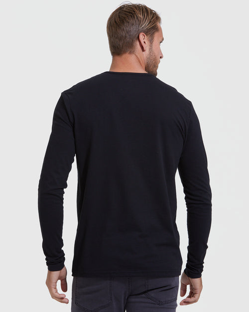 Dark Tones Long Sleeve Henley 3-Pack