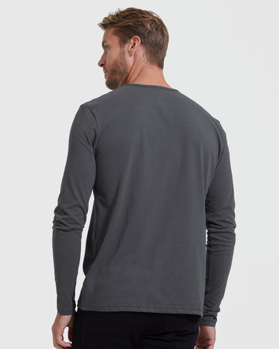 Klassischer Langarm‑Henley (3‑Pack)