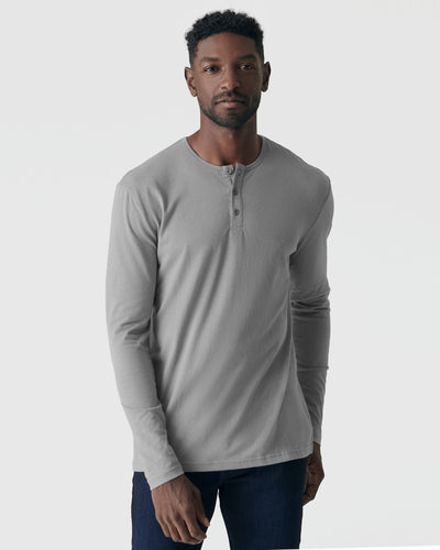 Camiseta Henley clásica manga larga