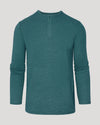 Heather Seafarer Classic Long Sleeve Henley, featuring a three-button placket.