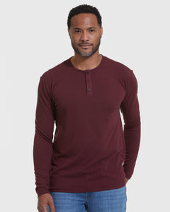 True ClassicMahogany Long Sleeve Henley