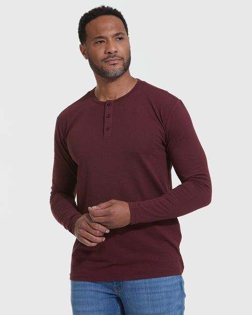 Mahogany Long Sleeve Henley