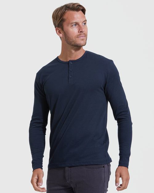 Navy Long Sleeve Henley