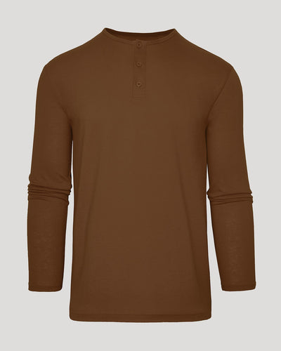 Classic Long Sleeve Henley - Sepiawood