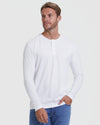 White Classic Long Sleeve Henley