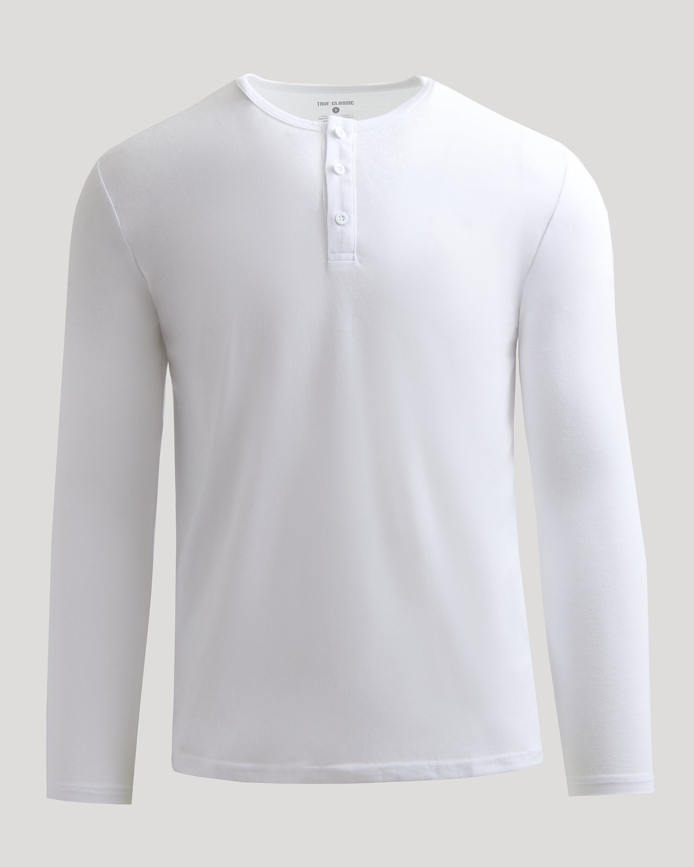 White Classic Long Sleeve Henley