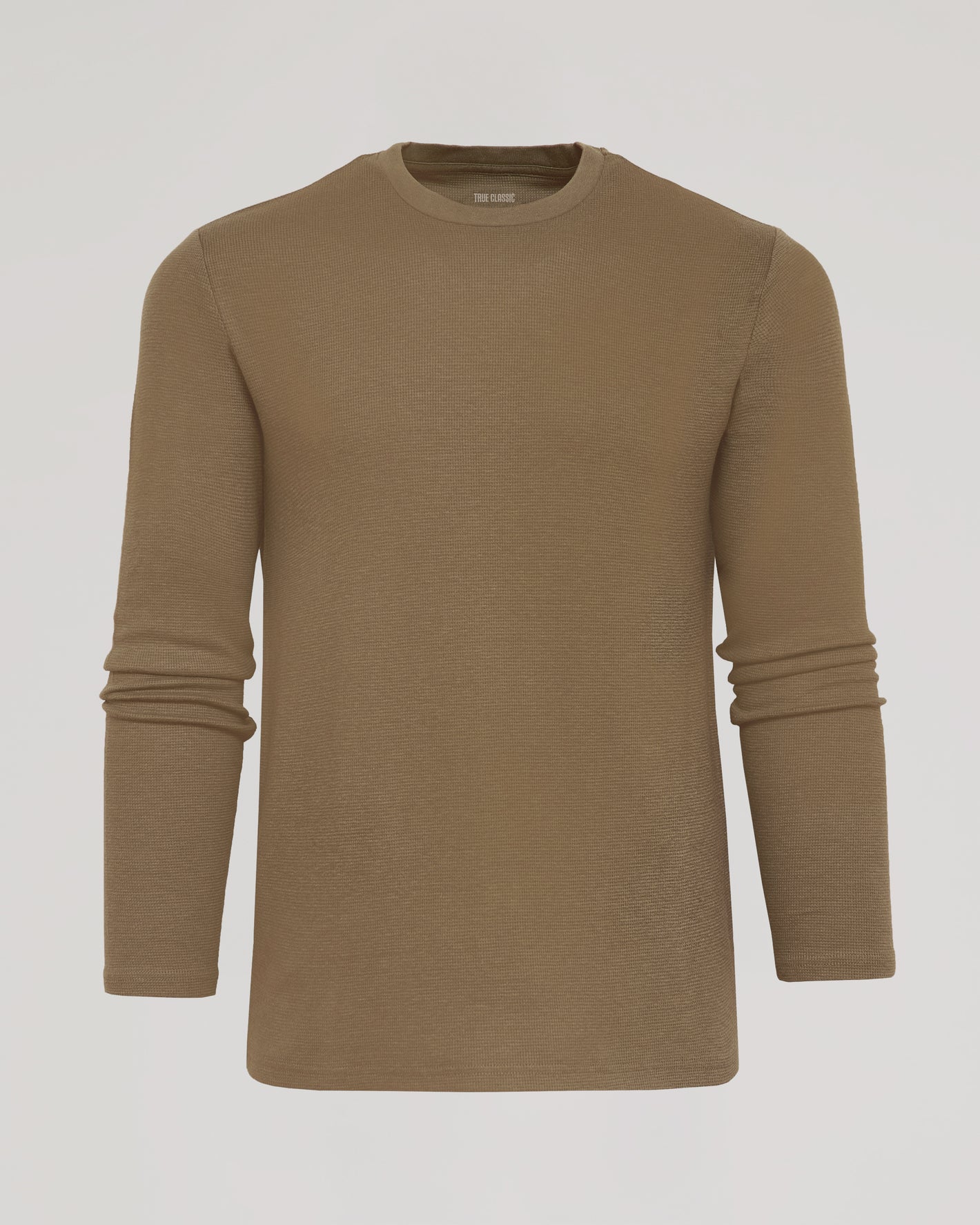 Alpaca Waffle Long Sleeve Crew Neck, waffle-knit, True Classic label.