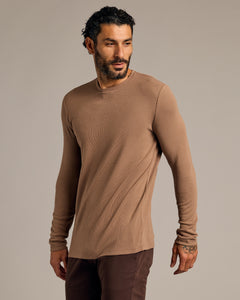 True ClassicAlpaca Waffle Long Sleeve Crew Neck