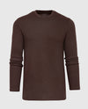 Dark Oak Waffle Long Sleeve Crew Neck against neutral background.