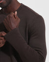 Dark Oak Waffle Long Sleeve Crew Neck with textured knit detail.