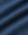 Deep Sea Blue Long Sleeve Waffle Crew fabric close-up, showcasing texture.