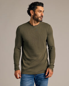 True ClassicDark Tones Waffle Long Sleeve Crew 3-Pack