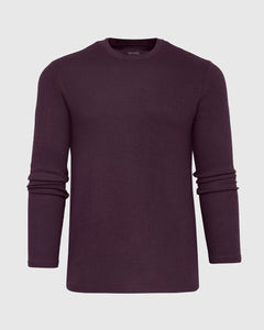 True ClassicPlum Waffle Long Sleeve Crew Neck