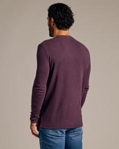 True ClassicPlum Waffle Long Sleeve Crew Neck