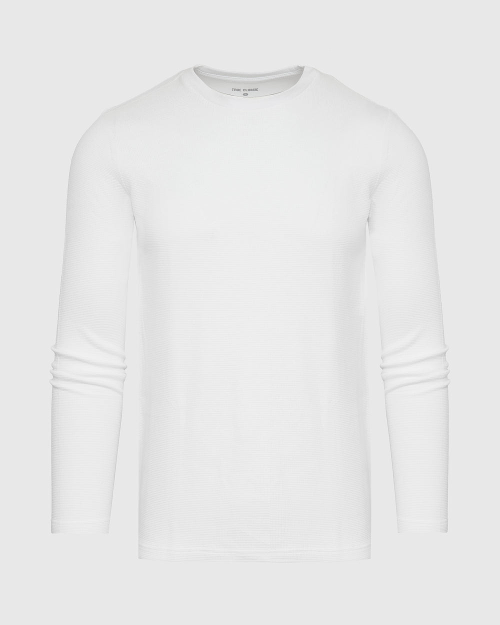 White Waffle Long Sleeve Crew Neck