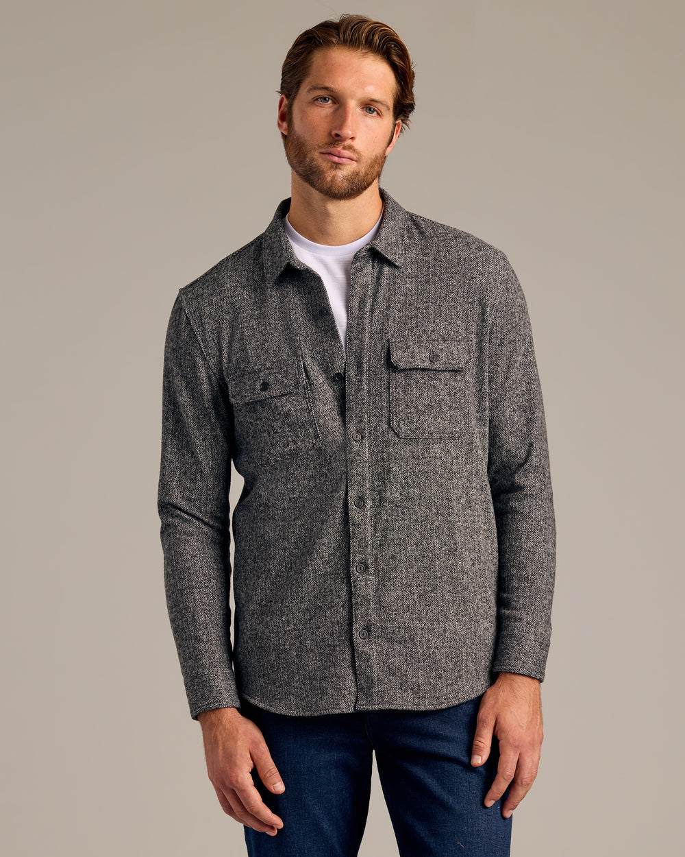 Neutral Navy Sweater Shirt Jacket 3-Pack