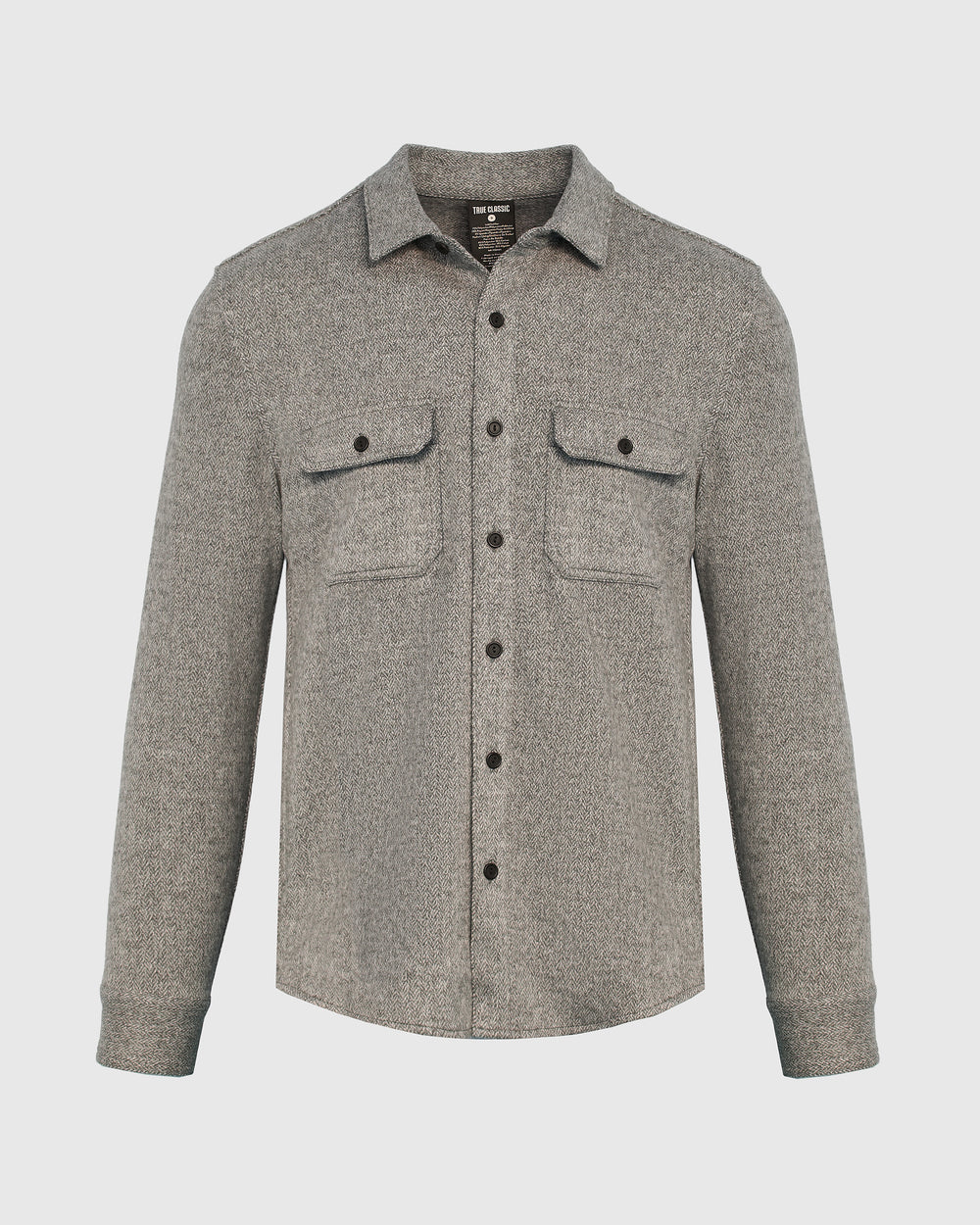 Light Heather Gray Sweater Shirt Jacket