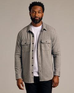 True ClassicLight Heather Gray Sweater Shirt Jacket