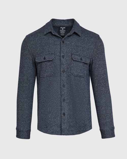 Navy Sweater Shirt Jacket