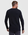 Black Waffle Long Sleeve Henley 3-Pack