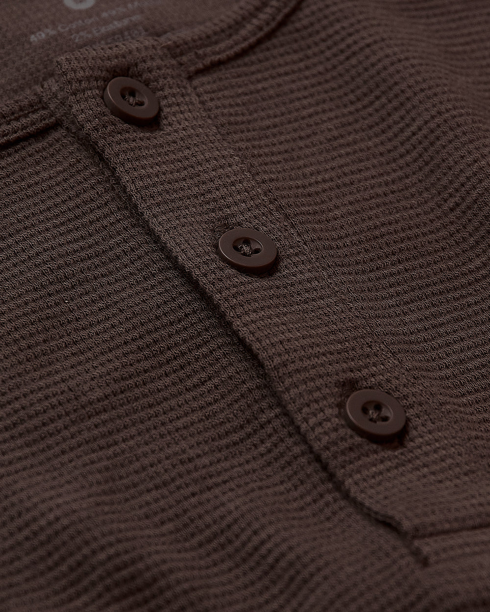 Dark Oak Waffle Long Sleeve Henley