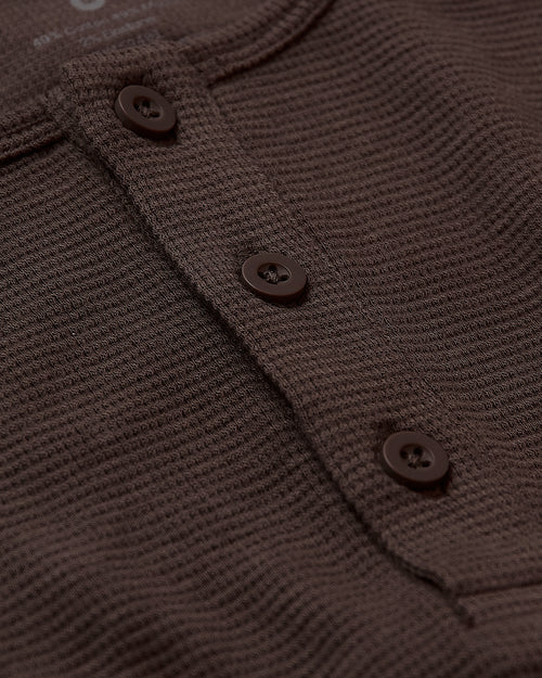 Dark Oak Waffle Long Sleeve Henley