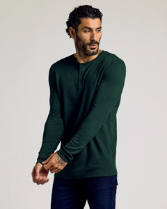 True ClassicColor Waffle Long Sleeve Henley 6-Pack