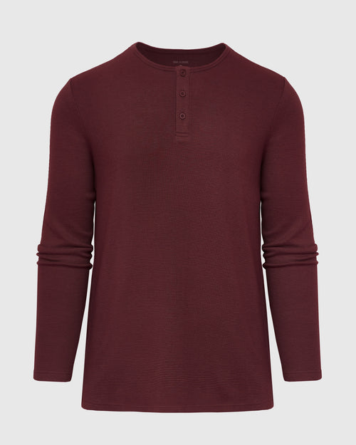 Mahogany Waffle Long Sleeve Henley