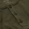 Waffle Long Sleeve Henley 3-Pack shirt, olive, waffle texture, button placket.