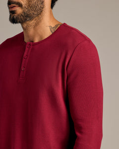 True ClassicPinot Waffle Long Sleeve Henley