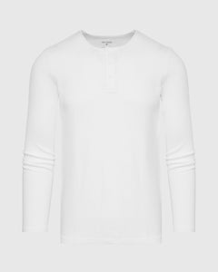 True ClassicWhite Waffle Long Sleeve Henley