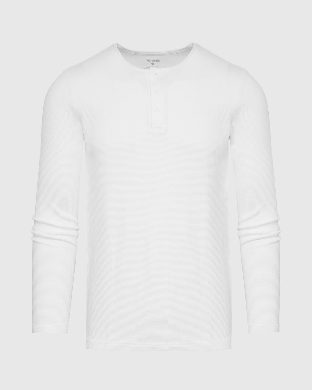 White Waffle Long Sleeve Henley