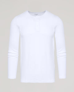 True ClassicWhite Waffle Long Sleeve Henley