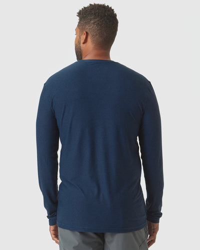 Active Long Sleeve Crew Neck - Deep Sea Blue Heather