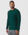 Evergreen Heather Active Long Sleeve Crew T-Shirt worn by model.