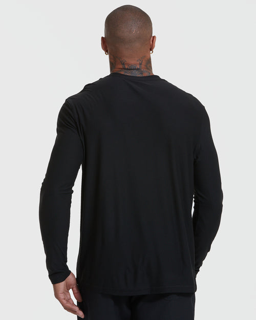 Black Active Long Sleeve Crew Neck T-Shirt