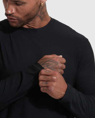 Active Long Sleeve Crew Neck - Black
