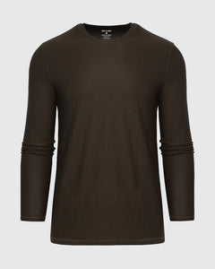 True ClassicDark Heather Cocoa Active Long Sleeve Crew T-Shirt