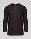 Dark Heather Cocoa Active Long Sleeve Crew T-Shirt on display.