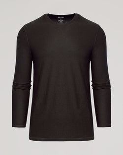 Dark Heather Cocoa Active Long Sleeve Crew T-Shirt