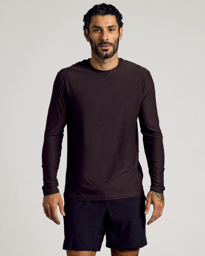 Active Long Sleeve Crew Neck - Dark Heather Cocoa